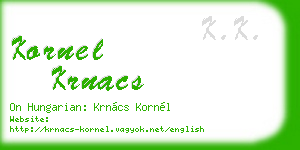kornel krnacs business card